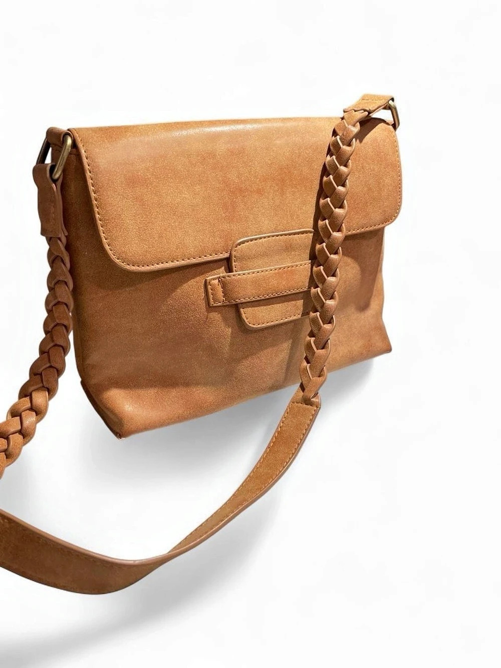 Lulus “Along for the Ride” tan vegan leather  Crossbody Bag